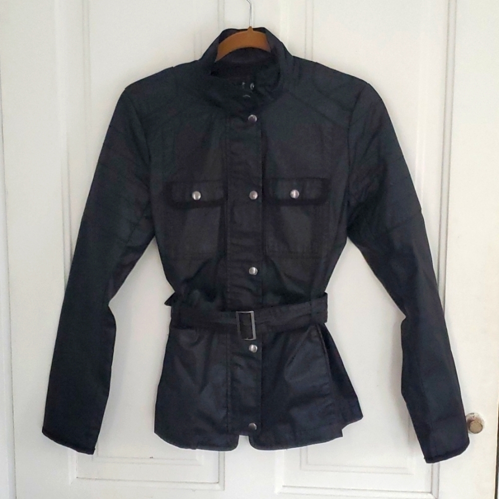 Gap MotoStyle Faux Leather Rain Jacket